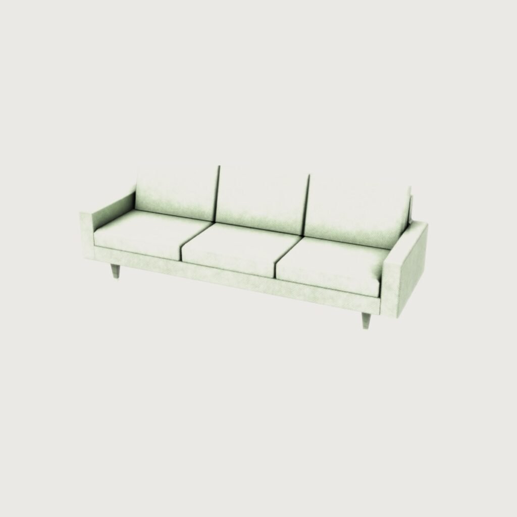 Midcentury Blue Sofa view 11