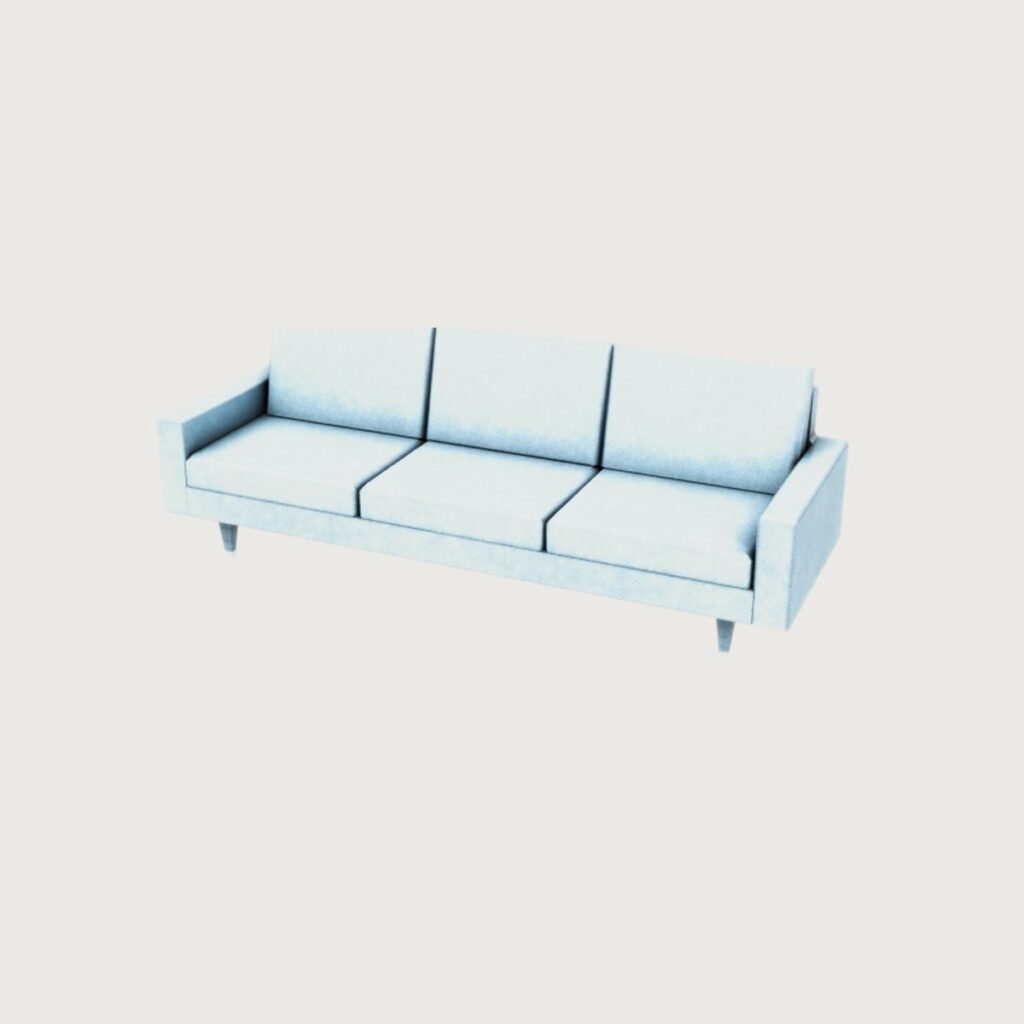Midcentury Blue Sofa view 12