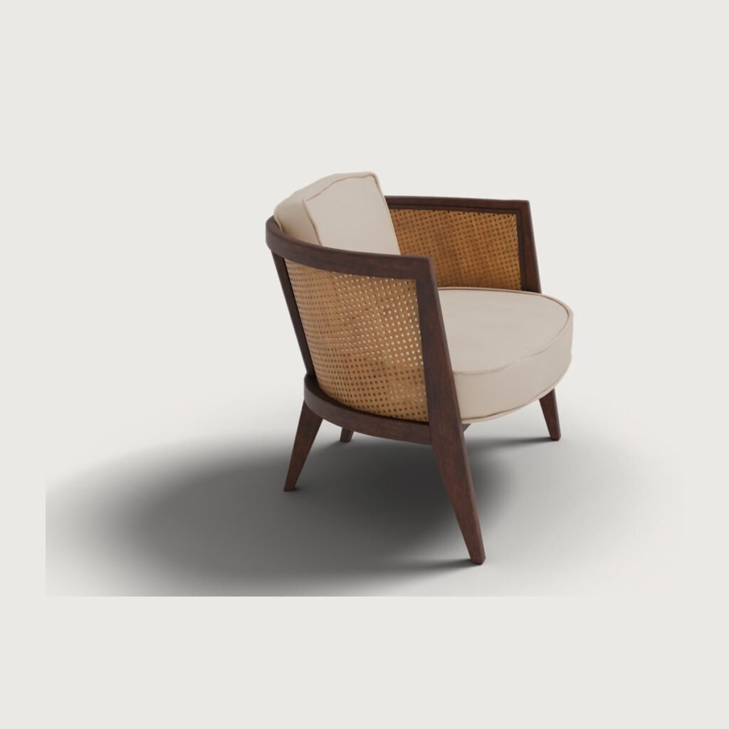Midcentury Cane Back Armchair view 3