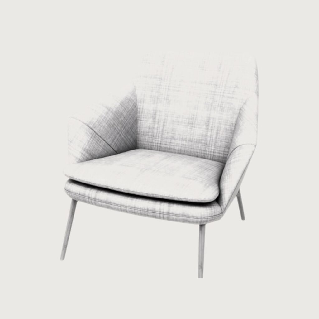 Modern Fabric Armchair view 9