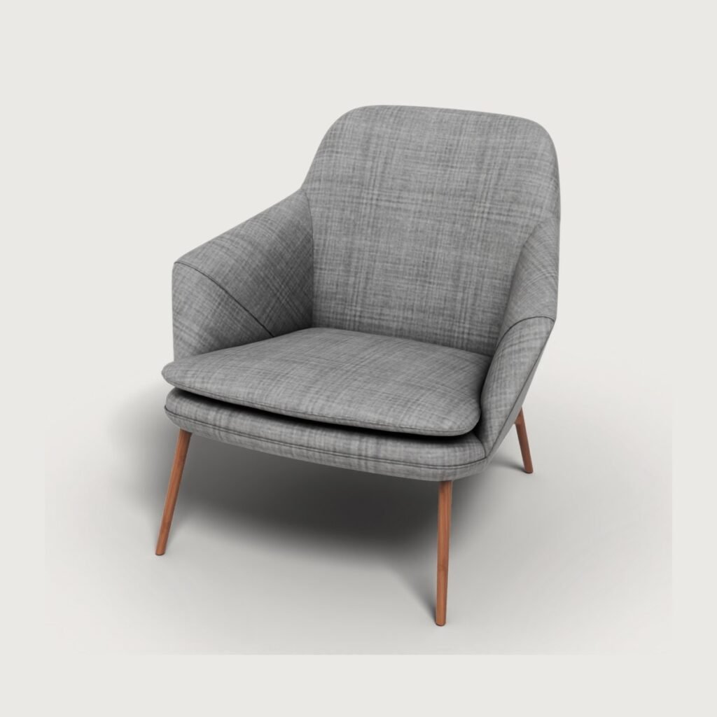 Modern Fabric Armchair view 3