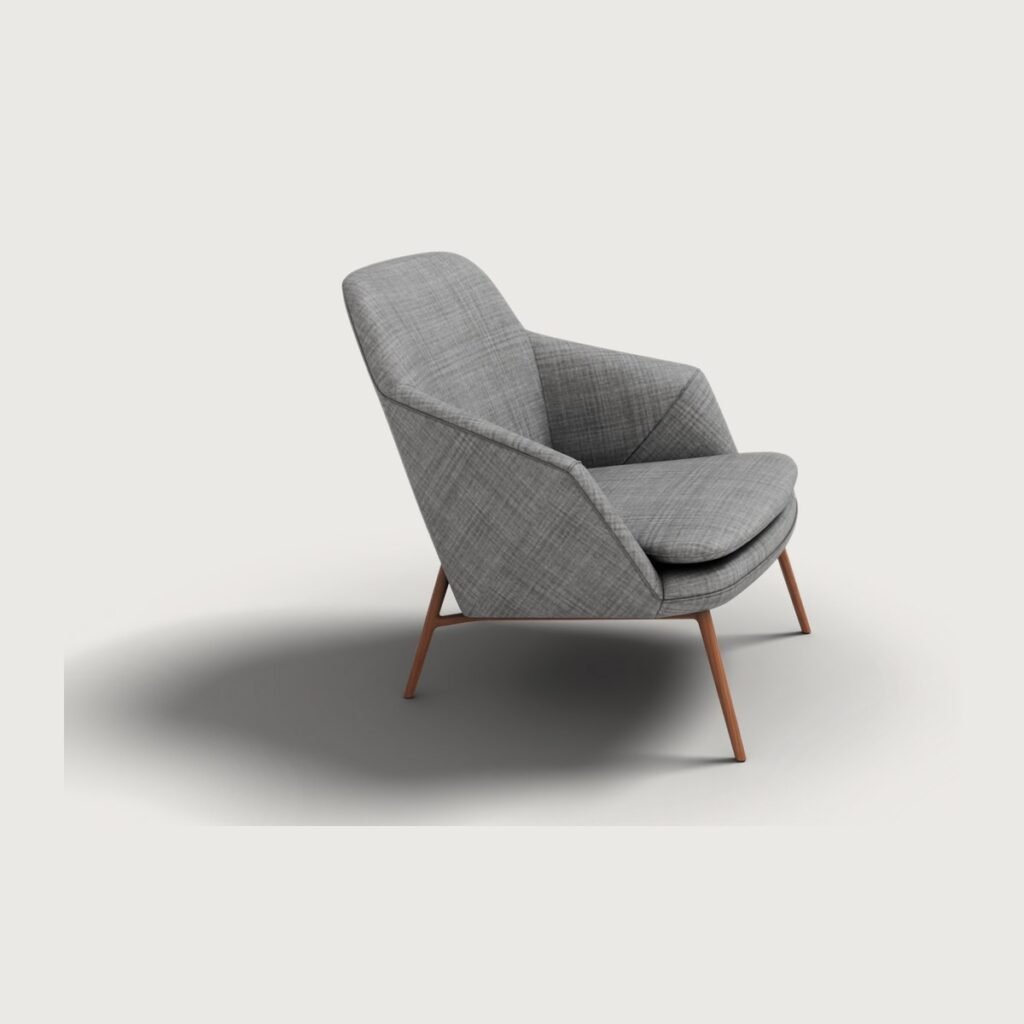 Modern Fabric Armchair view 4