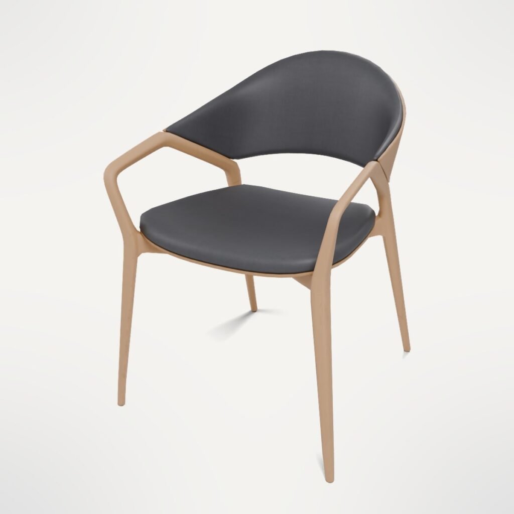 Modern Wooden Armchair view 7
