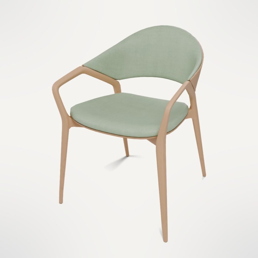Modern Wooden Armchair view 10