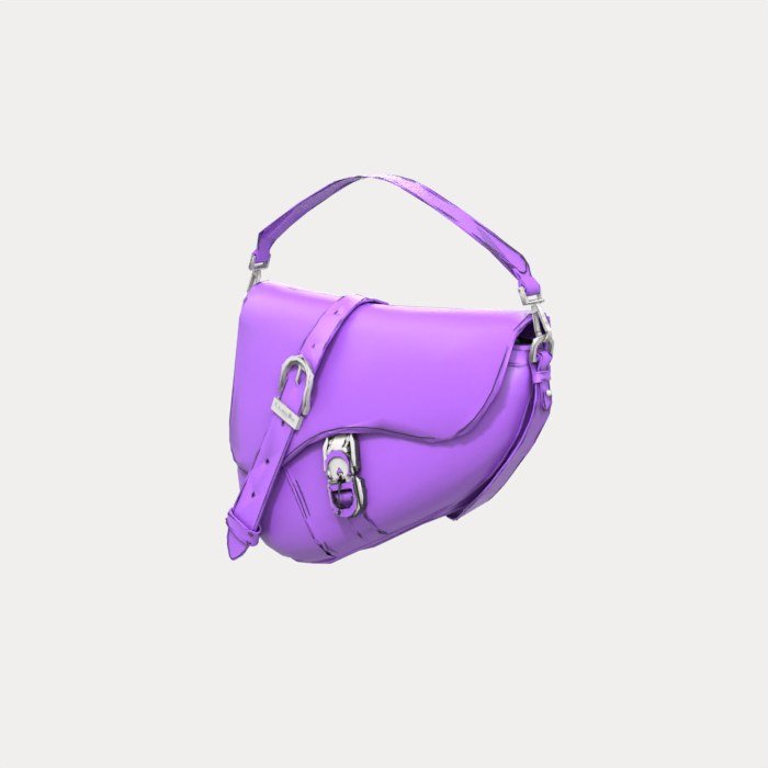 Pink Leather Saddle Bag view 7