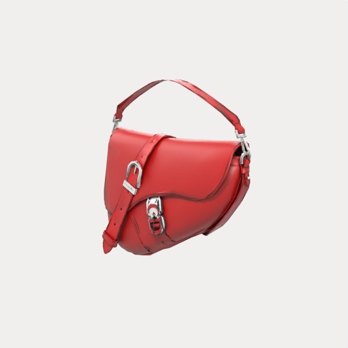 Pink Leather Saddle Bag view 5