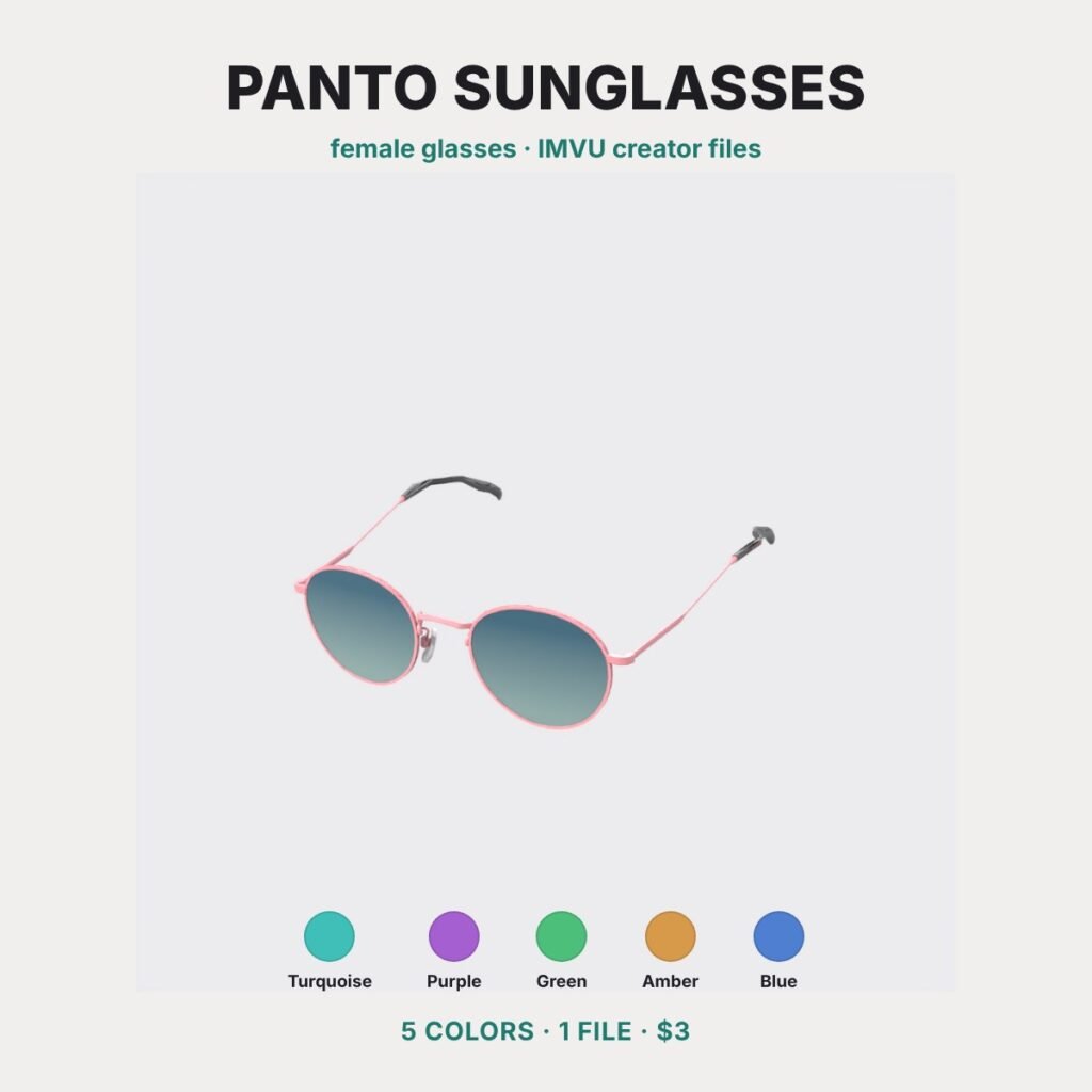 Pink Metal Panto Sunglasses IMVU file preview