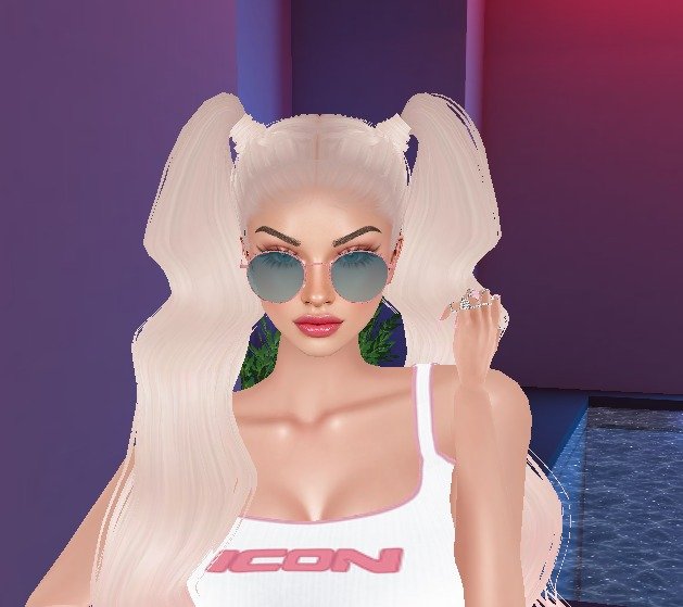 Pink Metal Panto Sunglasses on an IMVU avatar