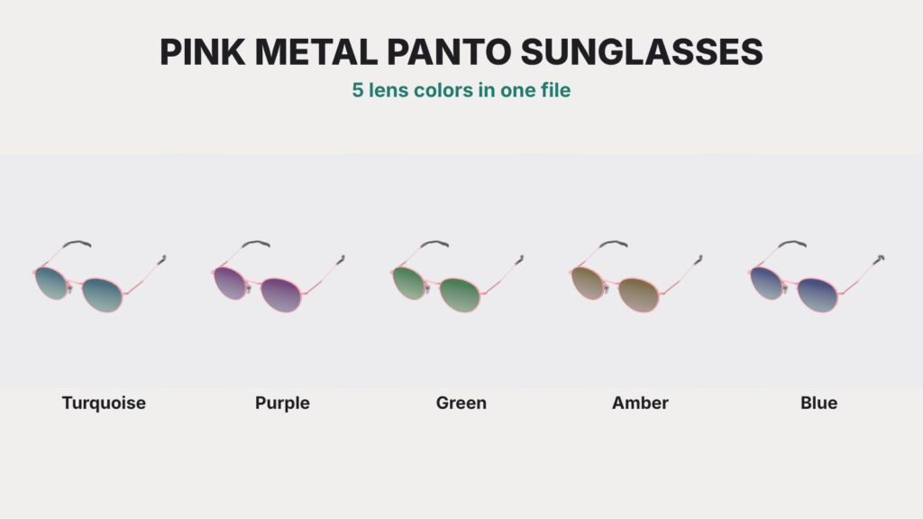 Pink Metal Panto Sunglasses view 12