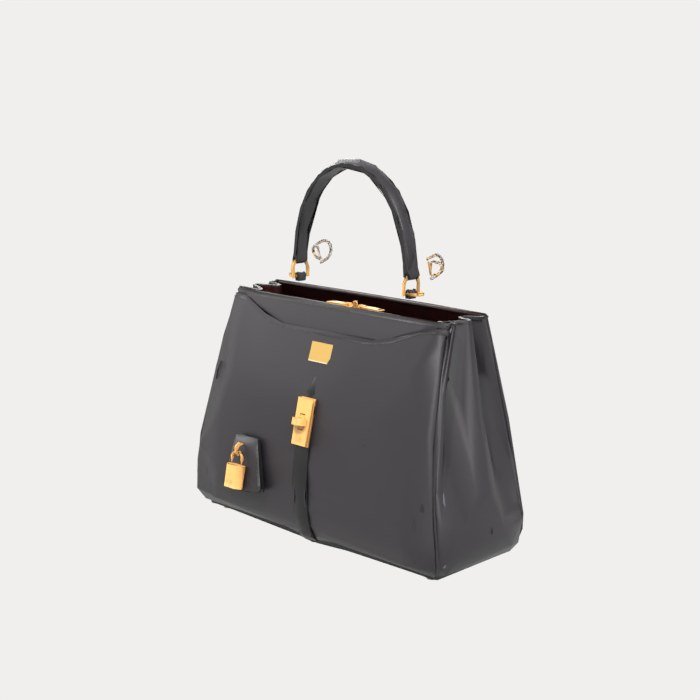 Purple Structured Top-Handle Bag view 11