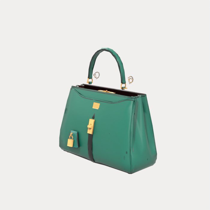 Purple Structured Top-Handle Bag view 9