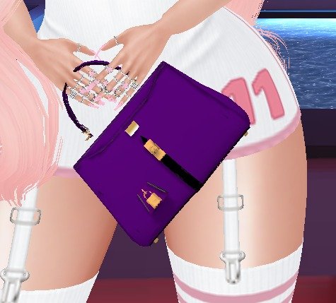 Purple Structured Top-Handle Bag view 4
