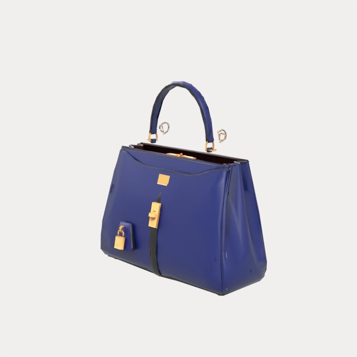 Purple Structured Top-Handle Bag view 7