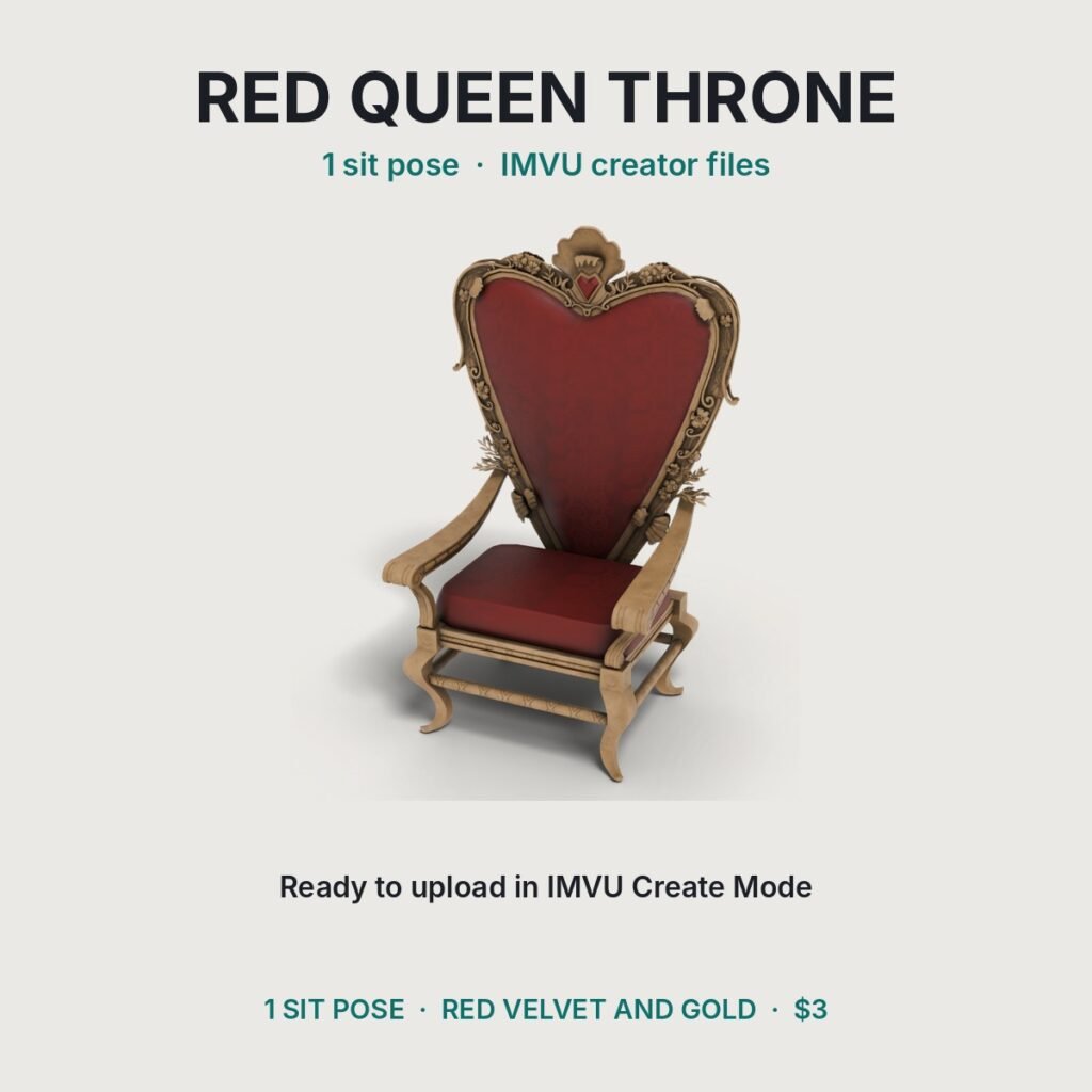 Red Queen Heart Throne IMVU file preview
