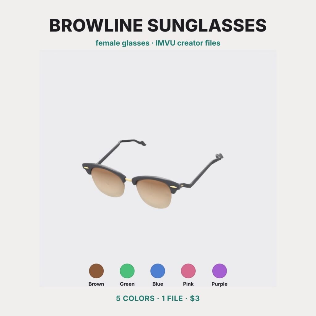 Retro Browline Sunglasses IMVU file preview