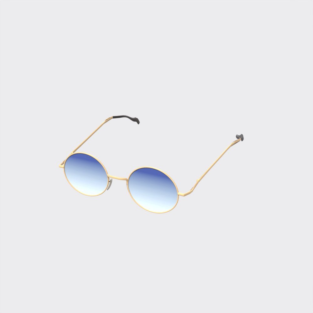 Round Gold Sunglasses view 7