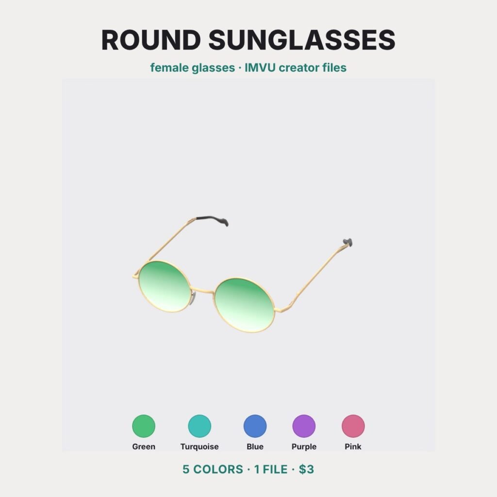 Round Gold Sunglasses IMVU file preview