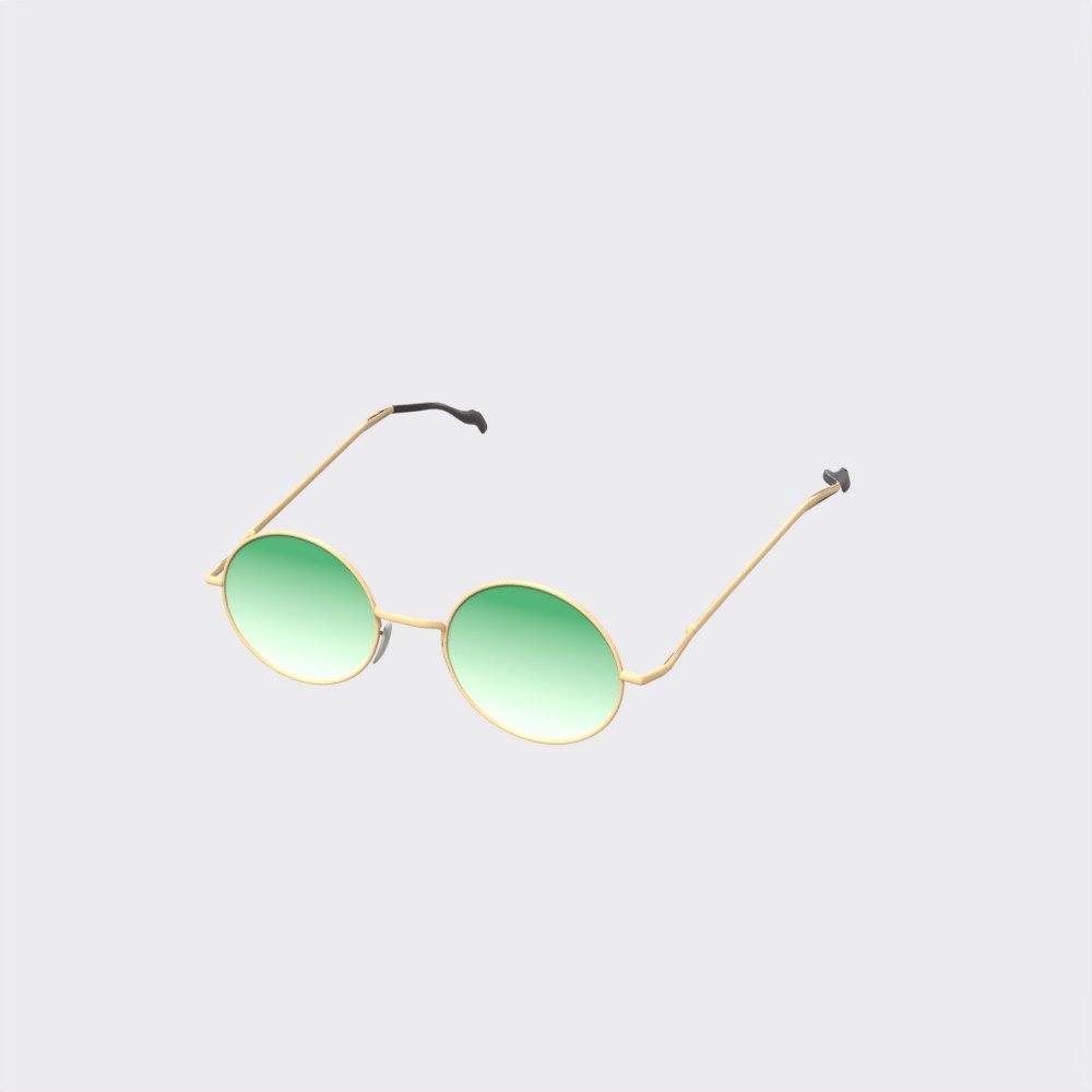Round Gold Sunglasses view 3