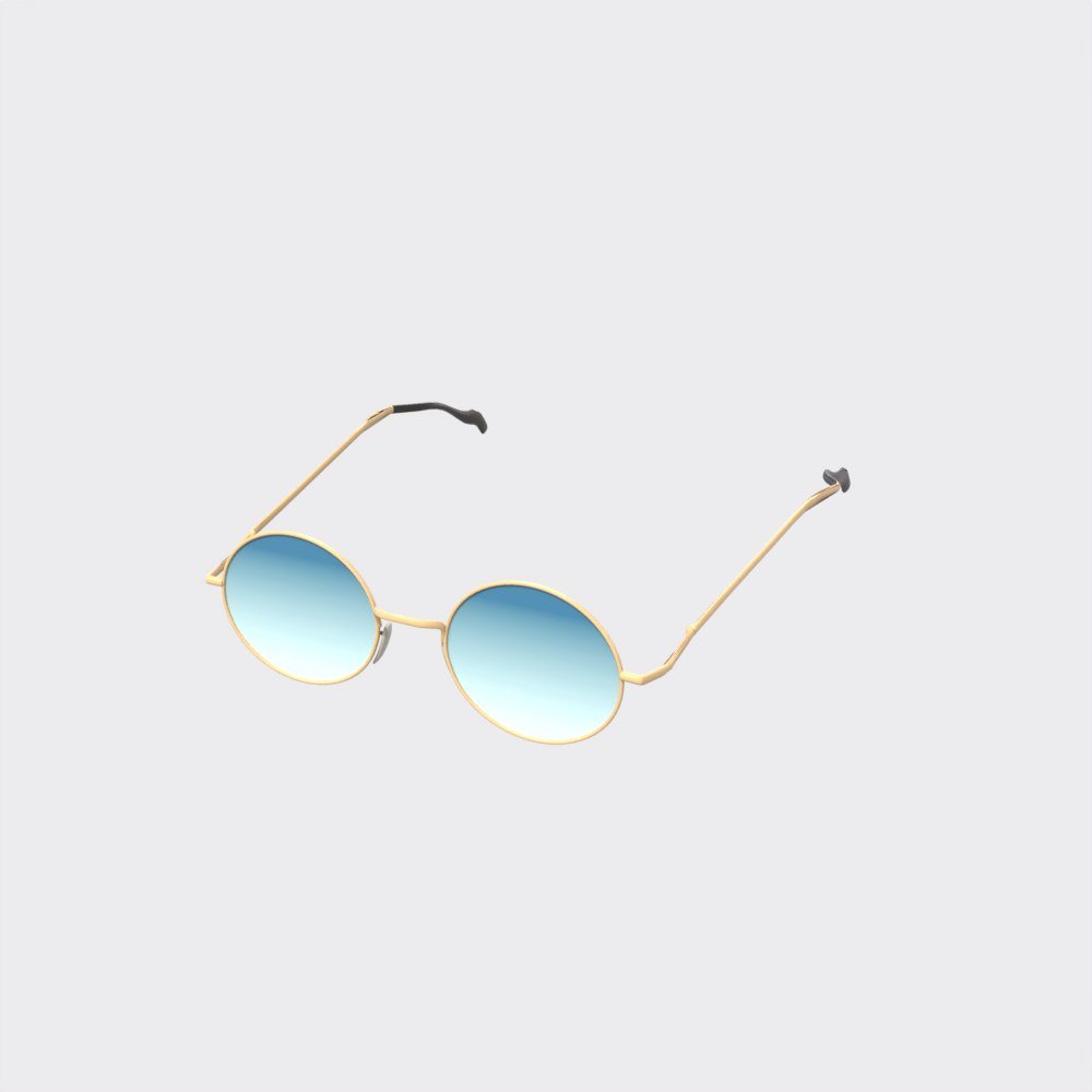Round Gold Sunglasses view 5