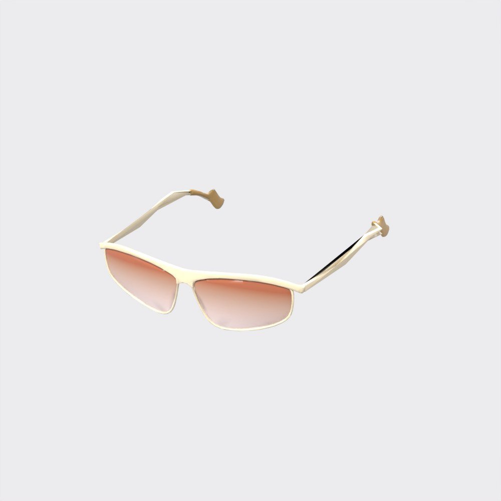 Semi-Rimless White Gold Sunglasses view 11