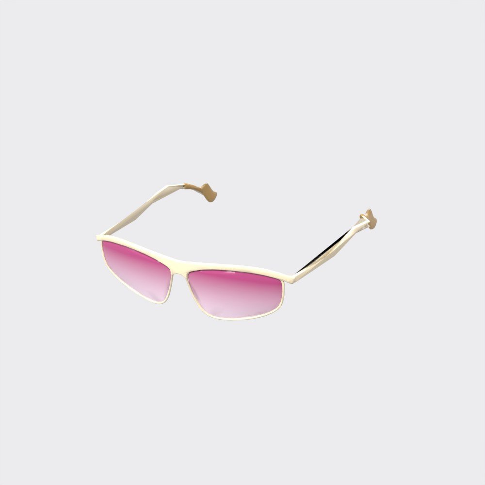 Semi-Rimless White Gold Sunglasses view 5