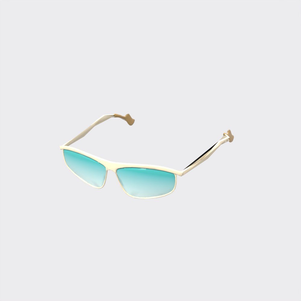 Semi-Rimless White Gold Sunglasses view 9