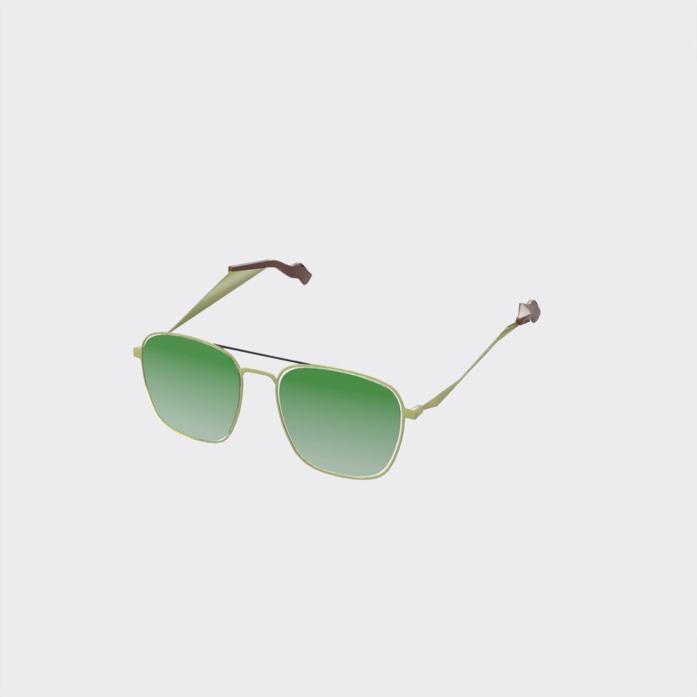 Square Gold Double-Bridge Sunglasses view 11