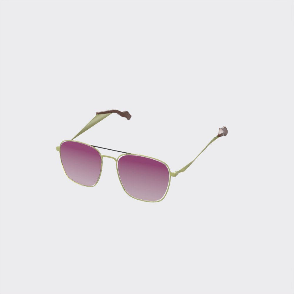 Square Gold Double-Bridge Sunglasses view 5