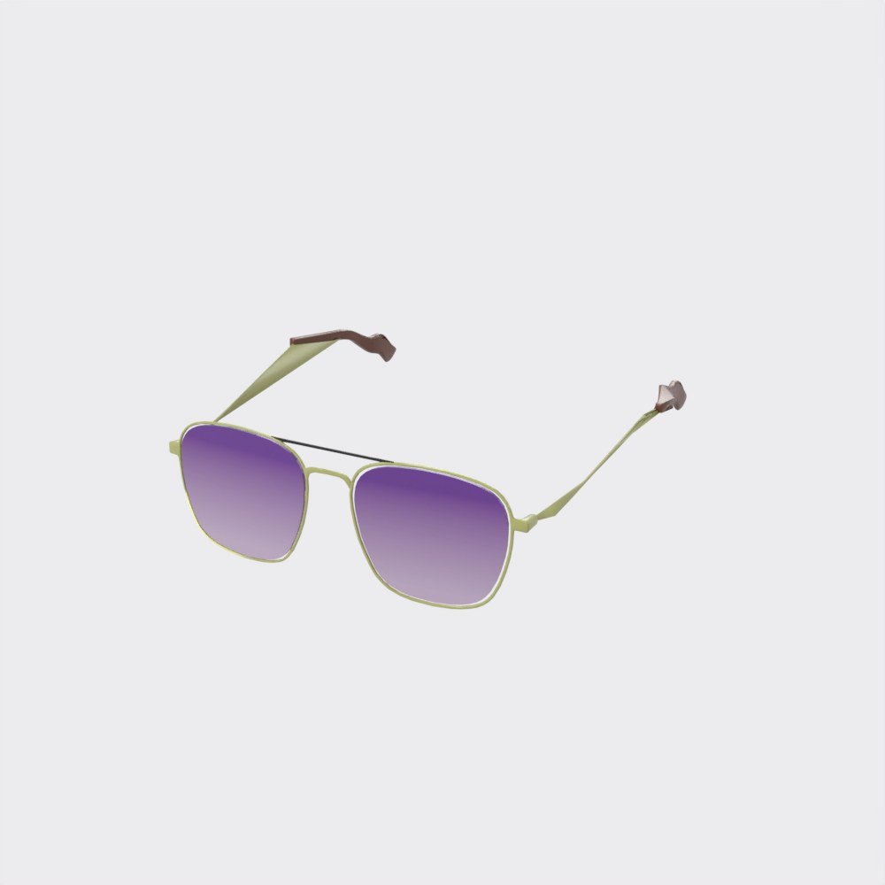 Square Gold Double-Bridge Sunglasses view 7