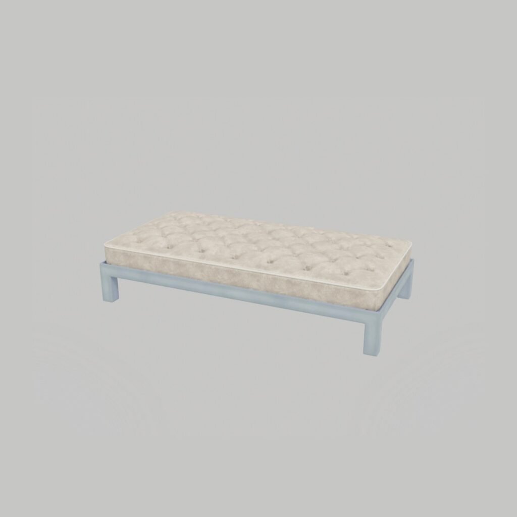 Tufted Leather Bench view 6