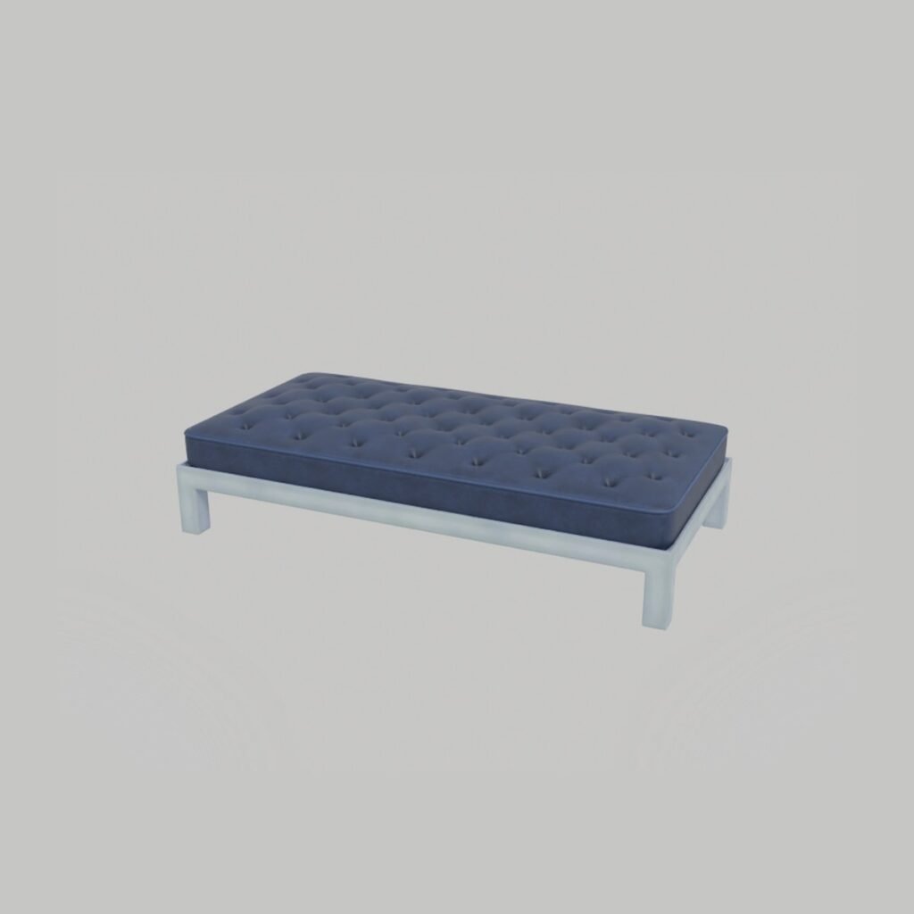Tufted Leather Bench view 8