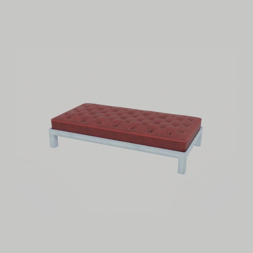 Tufted Leather Bench view 9