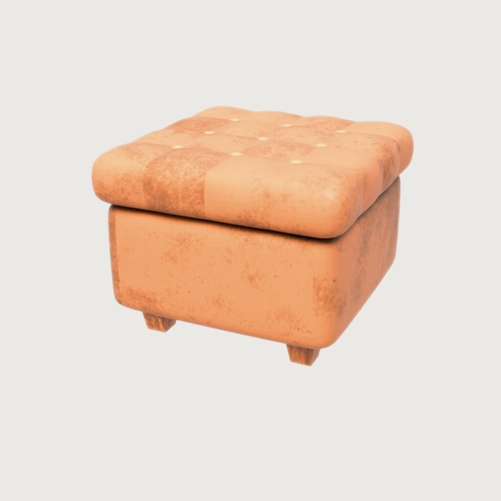 Tufted Leather Ottoman view 8