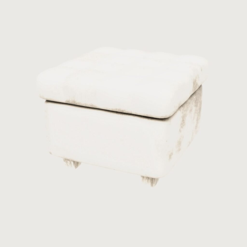 Tufted Leather Ottoman view 9