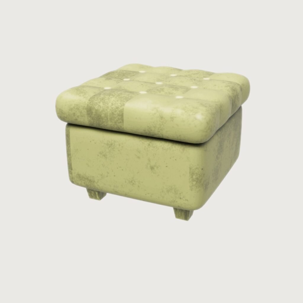 Tufted Leather Ottoman view 12