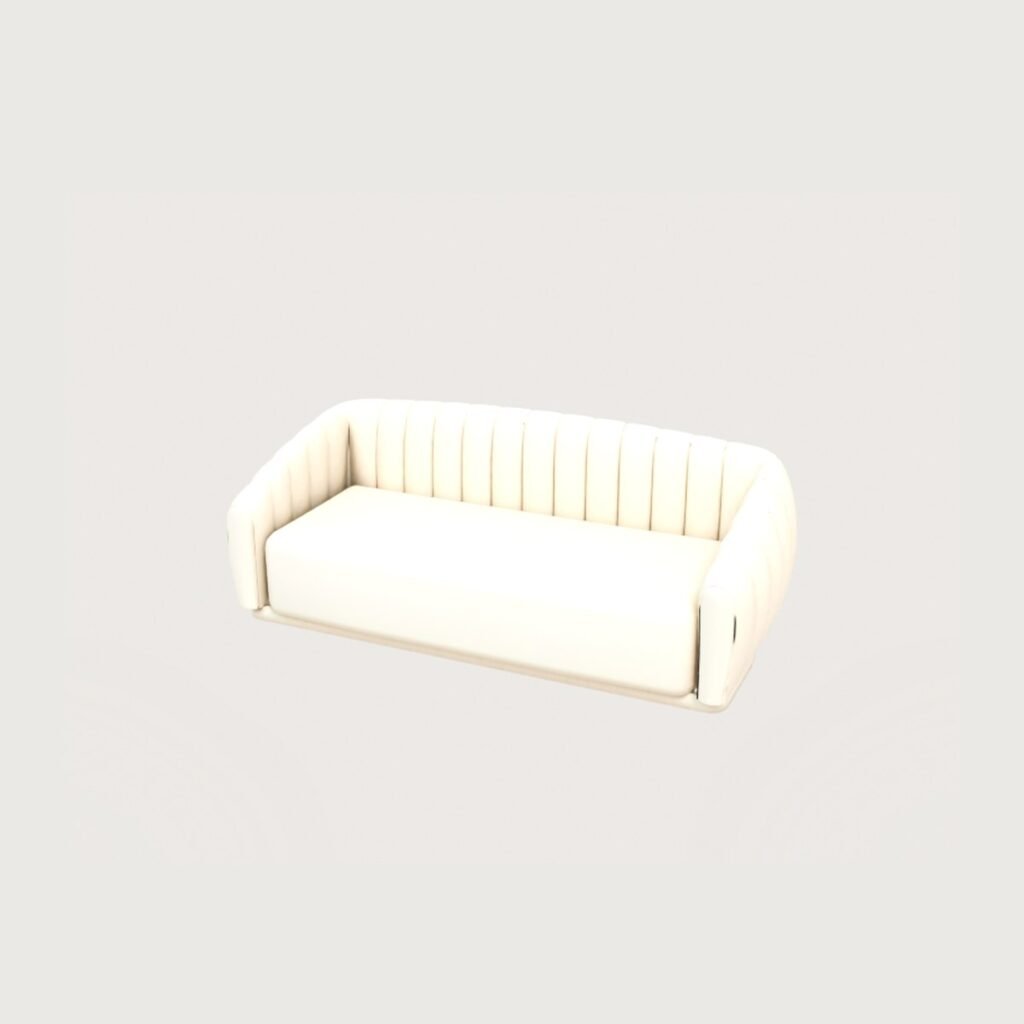 Velvet Curved Channel Sofa view 6
