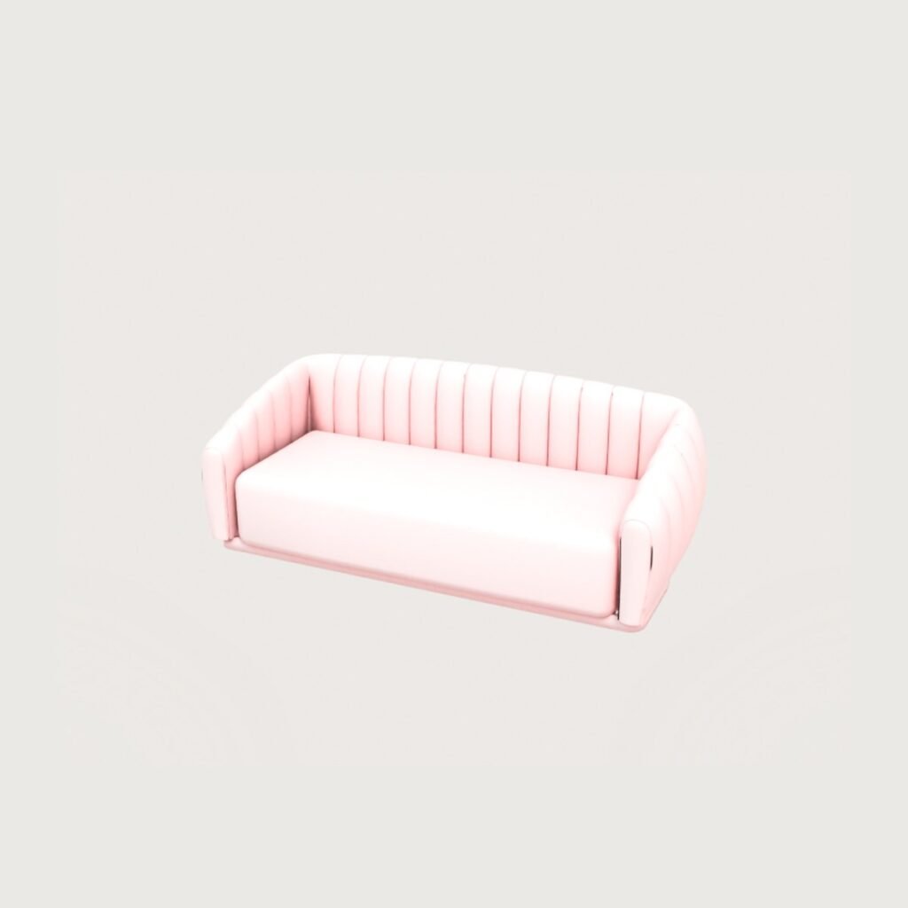 Velvet Curved Channel Sofa view 7
