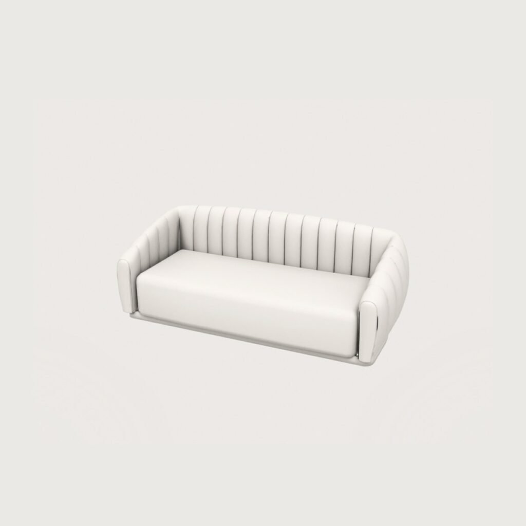 Velvet Curved Channel Sofa view 8