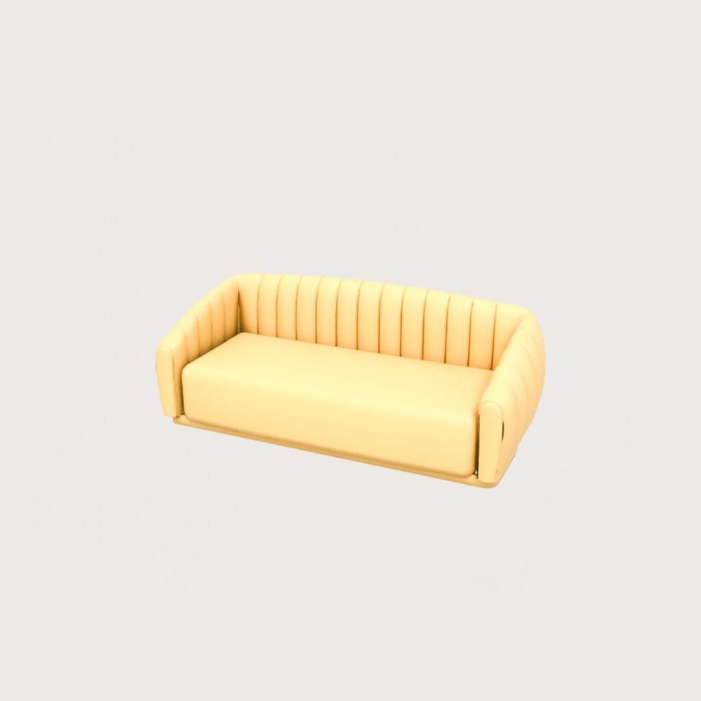 Velvet Curved Channel Sofa view 9