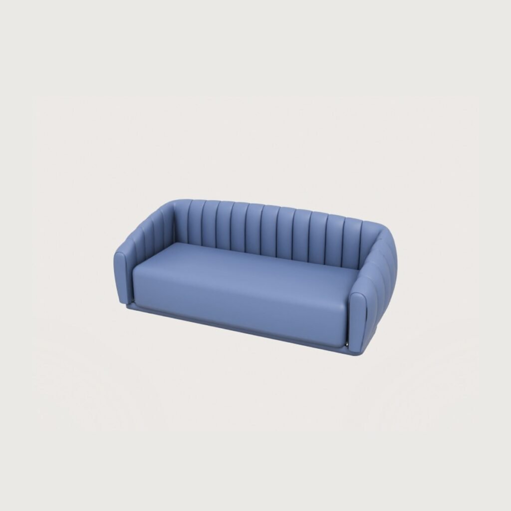 Velvet Curved Channel Sofa view 10