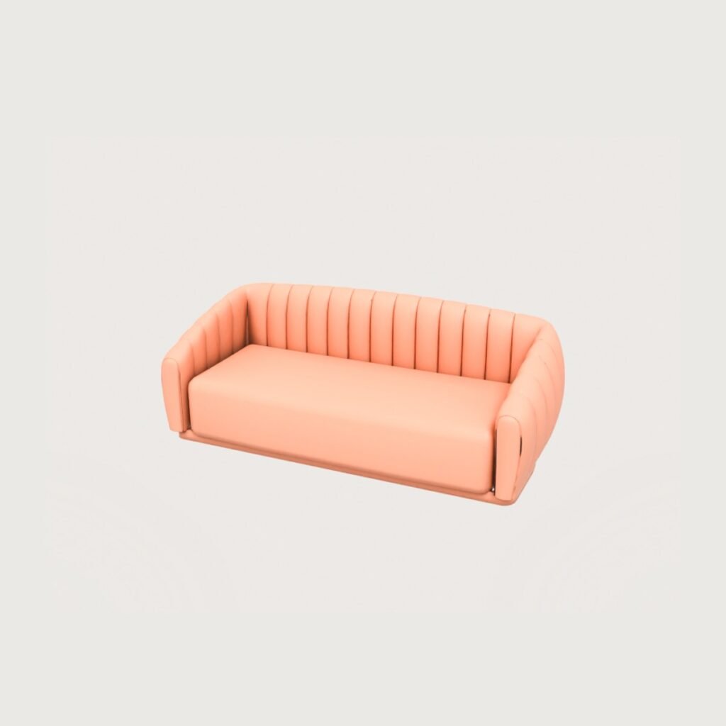 Velvet Curved Channel Sofa view 12