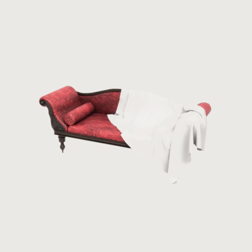 Victorian Chaise Sofa with Throw view 7