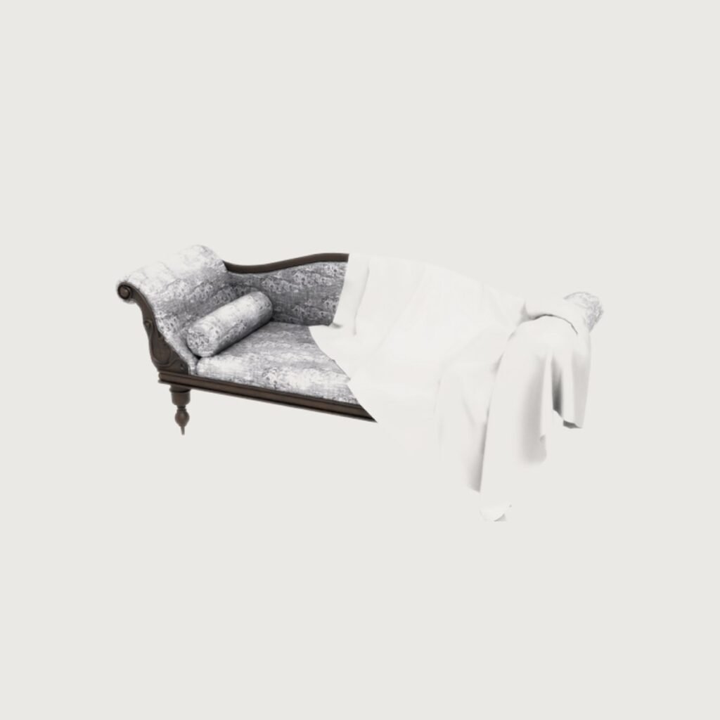 Victorian Chaise Sofa with Throw view 9