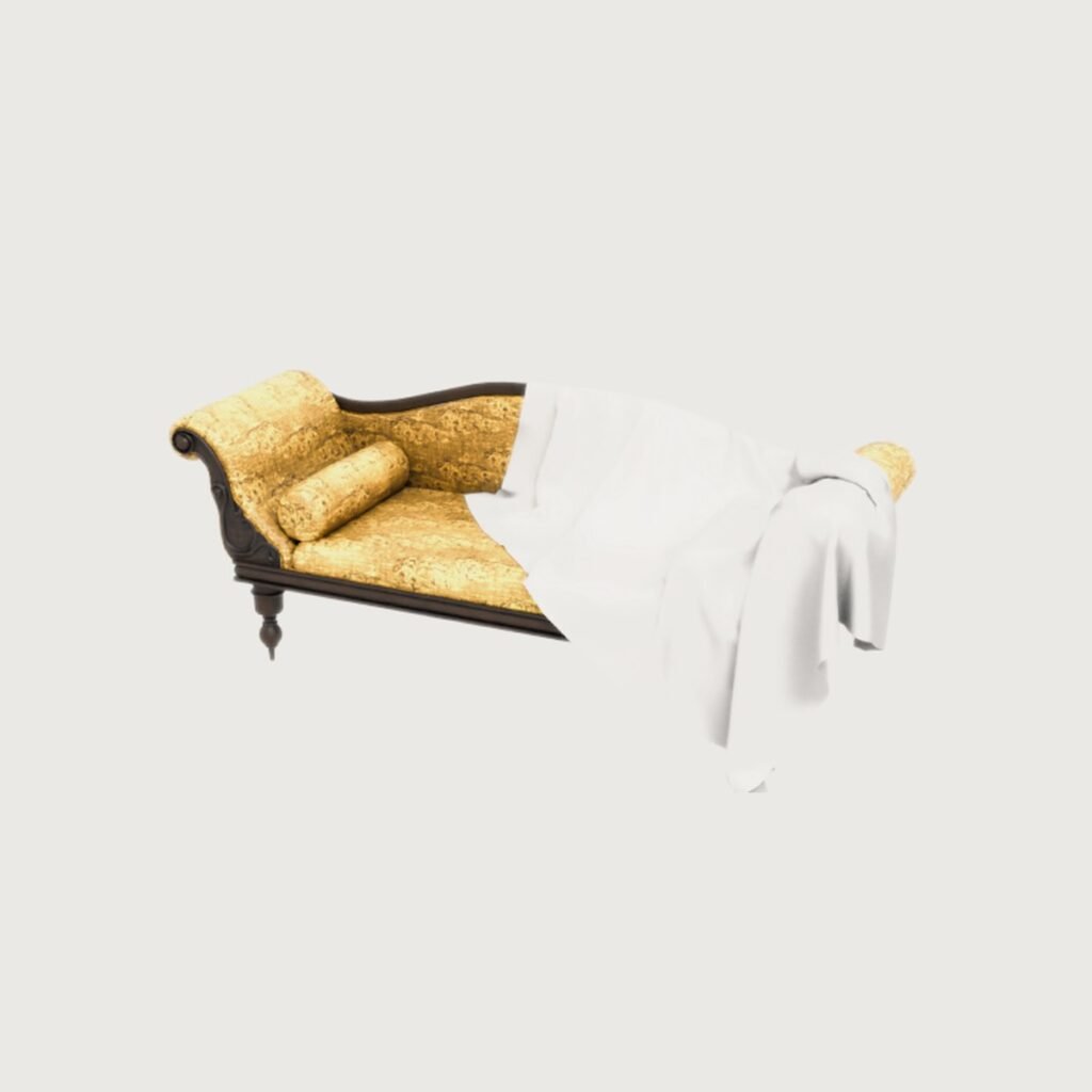 Victorian Chaise Sofa with Throw view 11