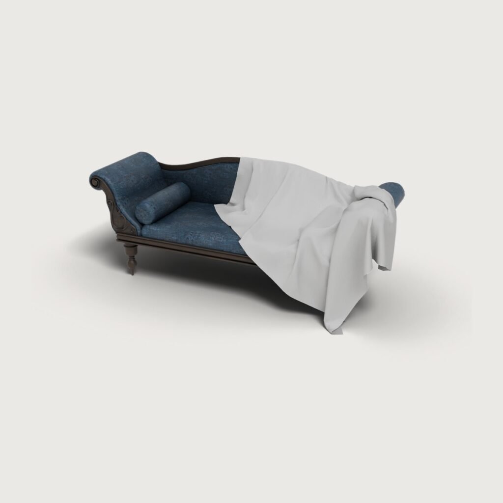 Victorian Chaise Sofa with Throw view 3