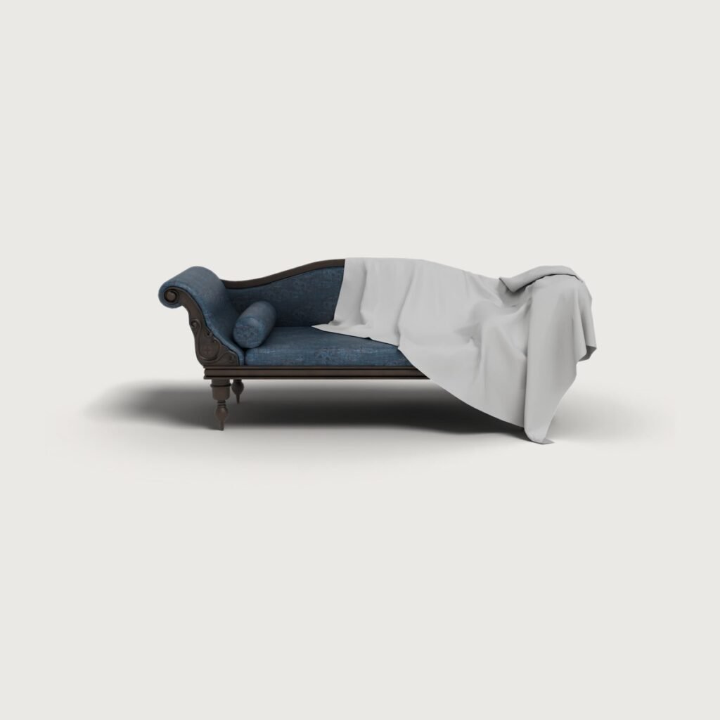 Victorian Chaise Sofa with Throw view 5