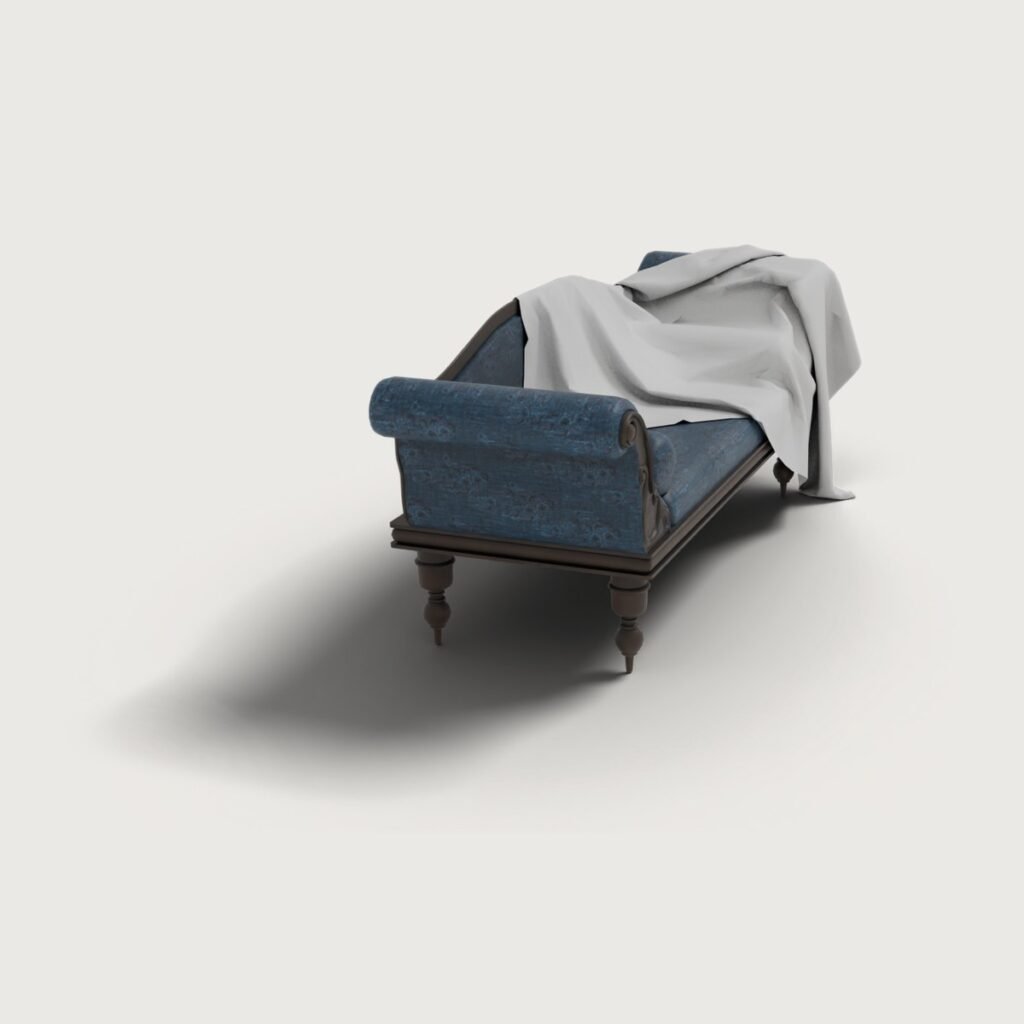 Victorian Chaise Sofa with Throw view 4