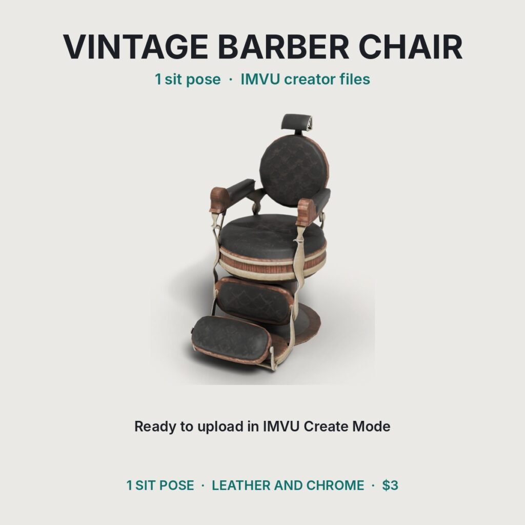 Vintage Barber Chair IMVU file preview