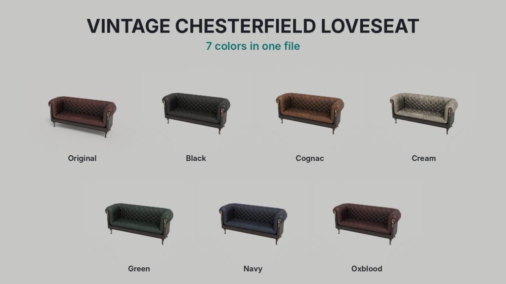 Vintage Chesterfield Loveseat view 2