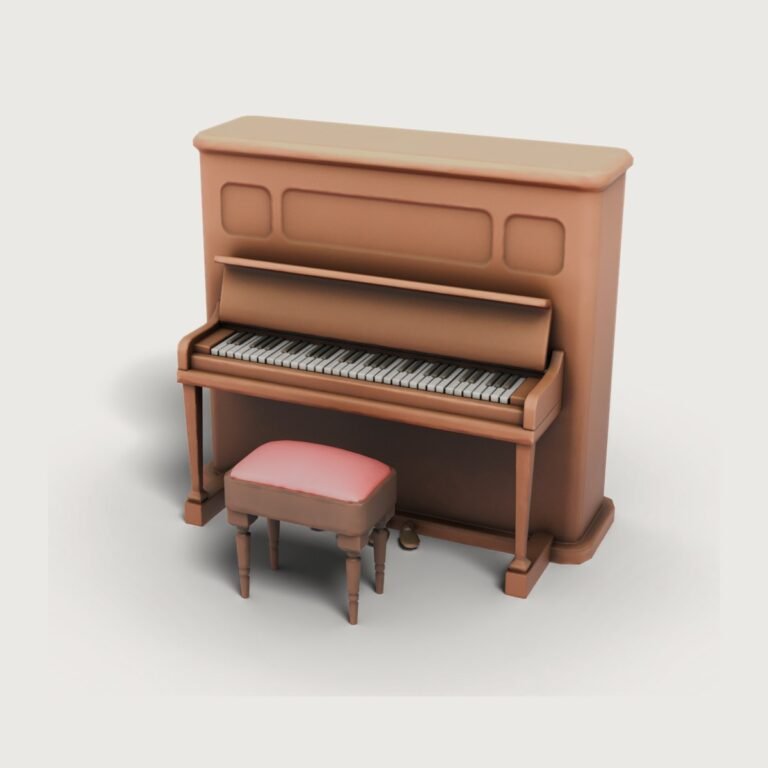 Vintage Piano with Bench IMVU file